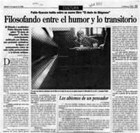 Filosofando entre el humor y lo transitorio  [artículo] Loreto Novoa.