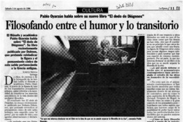 Filosofando entre el humor y lo transitorio  [artículo] Loreto Novoa.