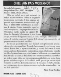 Chile, un país moderno?  [artículo] Mario Tomás Schilling.