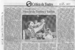 "Casa de luna", mezcla de textos y estilos  [artículo] Carola Oyarzún L.