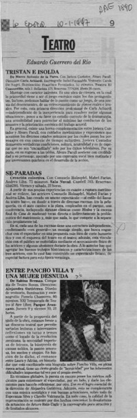 Teatro  [artículo] Eduardo Guerrero del Río.