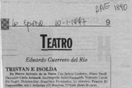 Teatro  [artículo] Eduardo Guerrero del Río.