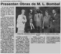 Presentan obras de M. L. Bombal