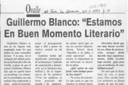 Guillermo Blanco, "Estamos en buen momento literario"  [artículo].