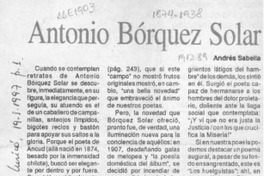 Antonio Bórquez Solar  [artículo] Andrés Sabella.