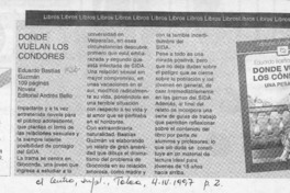 Donde vuelan los cóndores  [artículo].