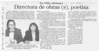 Directora de obras (s), poetisa  [artículo].