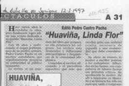 "Huaviña, linda flor"  [artículo].