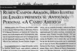 Rubén Campos Aragón, hijo ilustre de Linares presenta su antología personal "A campo abierto"  [artículo].