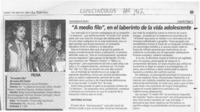 "A medio filo", en el laberinto de la vida adolescente  [artículo] Leopoldo Pulgar I.