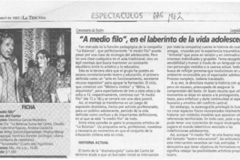"A medio filo", en el laberinto de la vida adolescente  [artículo] Leopoldo Pulgar I.