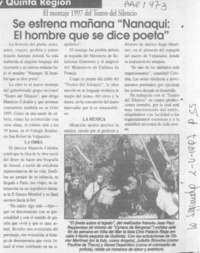 Se estrena mañana "Nanaqui, el hombre que se dice poeta"  [artículo].