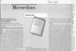 Bienes familiares y participación en los gananciales  [artículo] Jorge Baraona González.