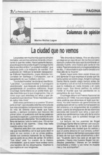 La ciudad que no vemos  [artículo] Marino Muñoz Lagos.