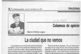 La ciudad que no vemos  [artículo] Marino Muñoz Lagos.