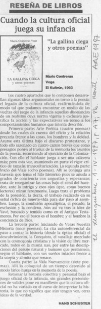 Cuando la cultura oficial juega su infancia