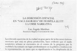 La dimensión espacial en "Vaca sagrada" de Diamela Eltit, la urbe narrativa