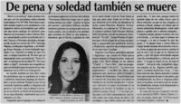 De pena y soledad también se muere