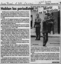 Hablan los periodistas  [artículo].