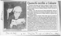 Quemchi escribe a Coloane  [artículo].
