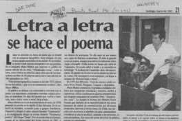 Letra a letra se hace el poema  [artículo] Leo Wetli.