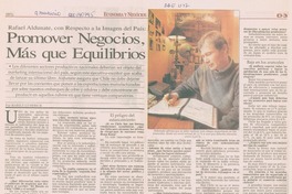 Promover negocios más que equilibrios