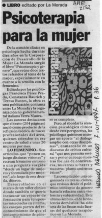 Psicoterapia para la mujer  [artículo].