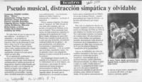 Pseudo musical, distracción simpática y olvidable  [artículo] Pedro Labra.