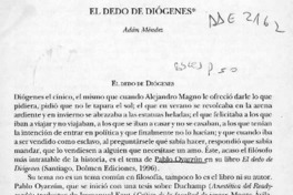 El dedo de Diógenes  [artículo] Adán Méndez.