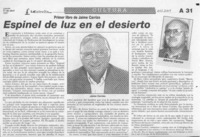 Espinel de luz en el desierto  [artículo] Alberto Carrizo.