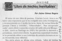 "Libro de hechos inevitables"  [artículo] Jaime Gómez Rogers.