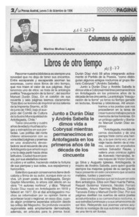 Libros de otro tiempo  [artículo] Marino Muñoz Lagos.
