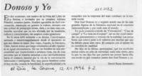 Donoso y yo  [artículo] David Rojas Santander.