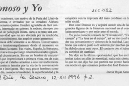 Donoso y yo  [artículo] David Rojas Santander.