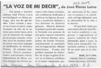 "La voz de mi decir"  [artículo] Antonio Berral Cardeñosa.