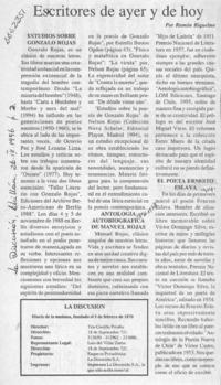 Escritores de ayer y de hoy