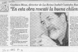 "En esta obra rescaté la buena chilenidad"  [artículo] Patricia Schüller.