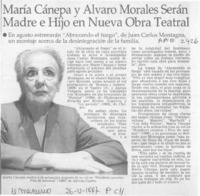 María Cánepa y Alvaro Morales serán madre e hijo en nueva obra teatral  [artículo].