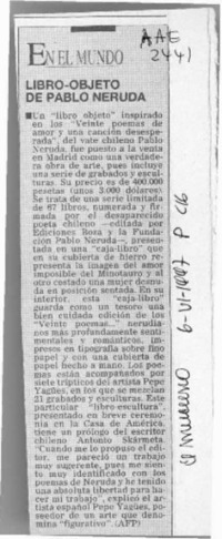 Libro objeto de Neruda
