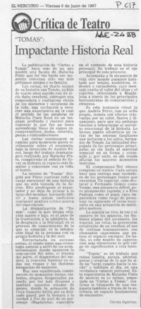 "Tomás", impactante historia real  [artículo] Carola Oyarzún.