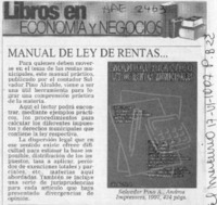 Manual de ley de rentas  [artículo].