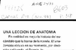 Una Lección de anatomía  [artículo].