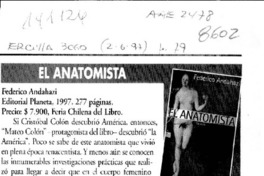 El anatomista  [artículo] Rosa María Verdejo.