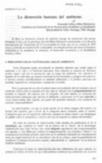 La dimensión humana del ambiente  [artículo] Jaime Blume.