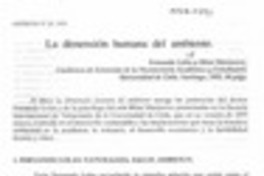 La dimensión humana del ambiente  [artículo] Jaime Blume.