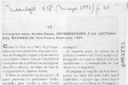 Introducción a la lectura del evangelio  [artículo] A. Hubert S. J.