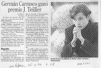 Germán Carrasco ganó premio J. Teillier  [artículo].