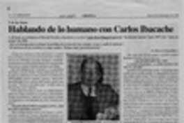 Hablando de lo humano con Carlos Ibacache  [artículo] Roberto Fuenzalida A.