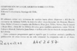 Composición de lugar, escritos sobre cultura