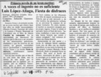 A veces el ingenio no es suficiente Luis López-Aliaga, Fiesta de disfraces  [artículo] Eduardo Guerrero del Río.